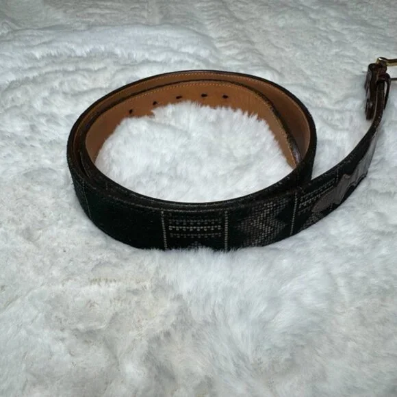 Lucchese Western Cowgirl Southwestern Buckle Belt Vintage Leather Size 36 BLAA37 - Picture 2 of 11